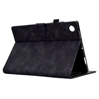 For Samsung Galaxy Tab A9 Case Card Holder Imprinted Tree Leather Tablet Cover