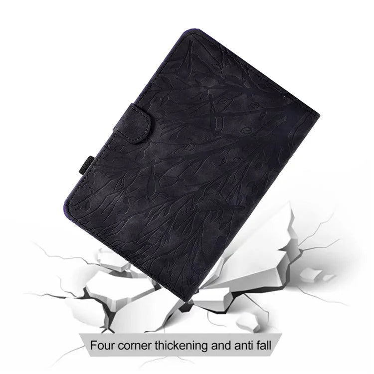For Samsung Galaxy Tab A9 Case Card Holder Imprinted Tree Leather Tablet Cover