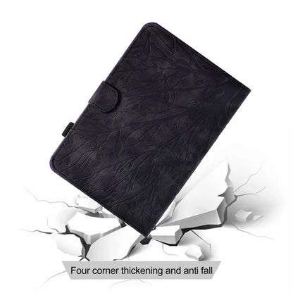 For Samsung Galaxy Tab A9 Case Card Holder Imprinted Tree Leather Tablet Cover