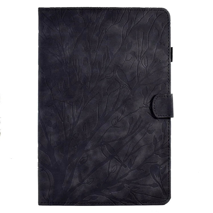 For Samsung Galaxy Tab A9 Case Card Holder Imprinted Tree Leather Tablet Cover