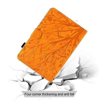 For Samsung Galaxy Tab A9 Case Card Holder Imprinted Tree Leather Tablet Cover
