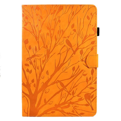 For Samsung Galaxy Tab A9 Case Card Holder Imprinted Tree Leather Tablet Cover