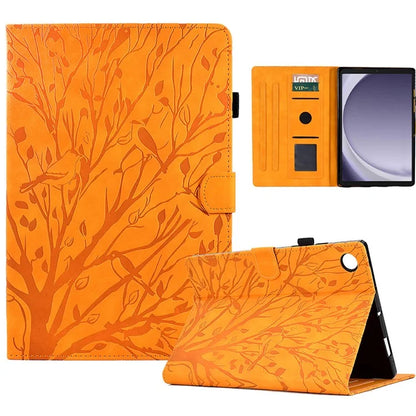 For Samsung Galaxy Tab A9+ Case PU Leather Imprinted Tablet Cover with Card Holder
