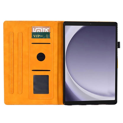 For Samsung Galaxy Tab A9+ Case PU Leather Imprinted Tablet Cover with Card Holder