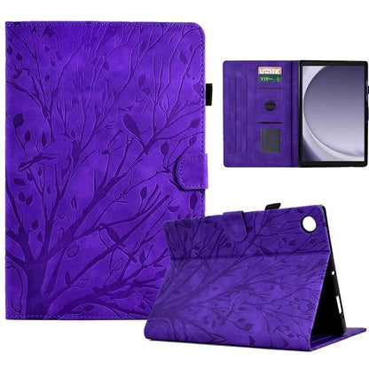 For Samsung Galaxy Tab A9+ Case PU Leather Imprinted Tablet Cover with Card Holder