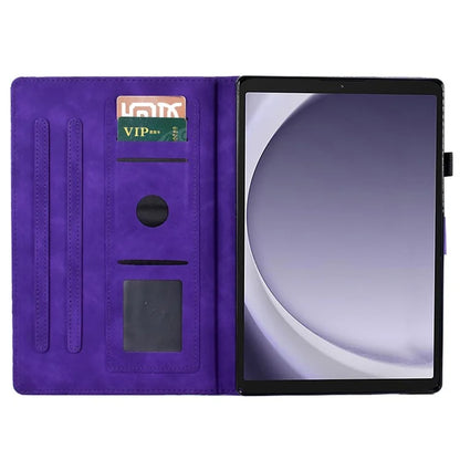 For Samsung Galaxy Tab A9+ Case PU Leather Imprinted Tablet Cover with Card Holder