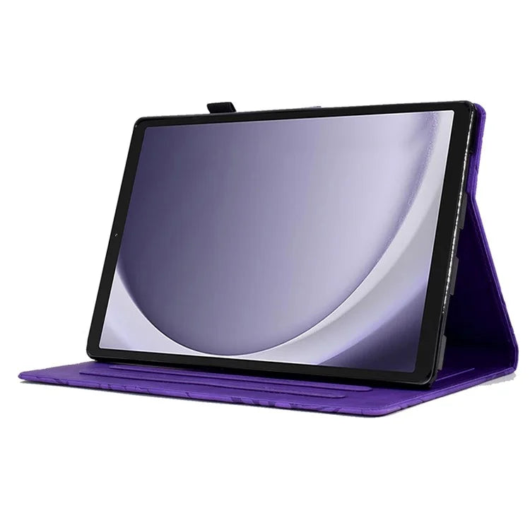 For Samsung Galaxy Tab A9+ Case PU Leather Imprinted Tablet Cover with Card Holder
