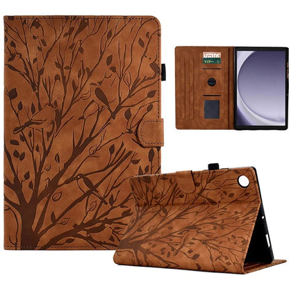For Samsung Galaxy Tab A9+ Case PU Leather Imprinted Tablet Cover with Card Holder
