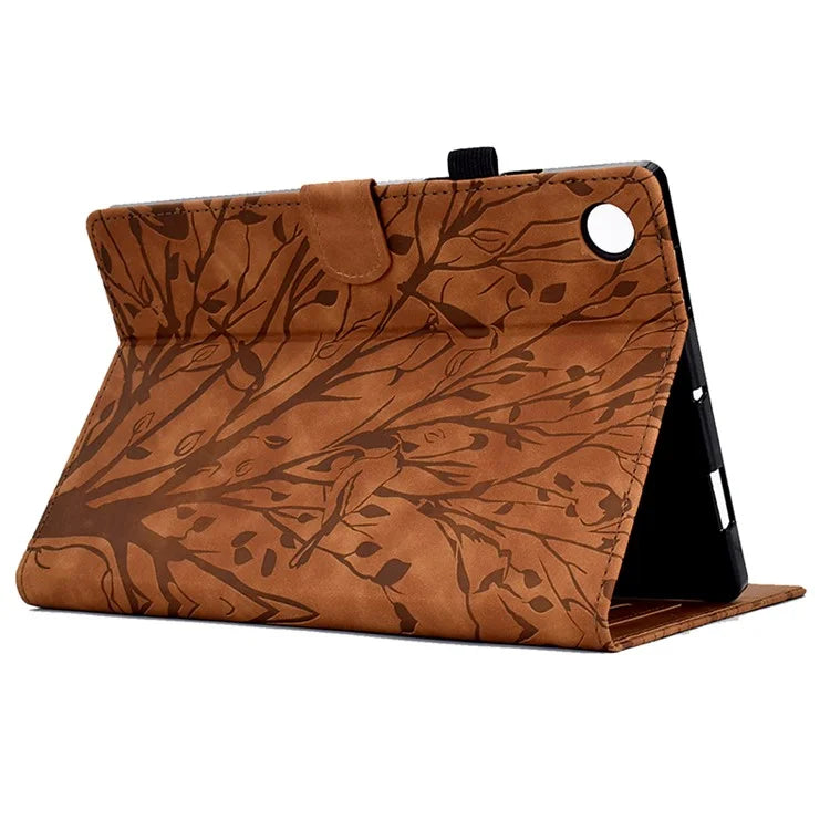 For Samsung Galaxy Tab A9+ Case PU Leather Imprinted Tablet Cover with Card Holder