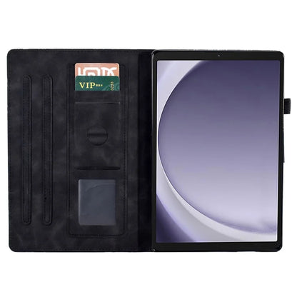 For Samsung Galaxy Tab A9+ Case PU Leather Imprinted Tablet Cover with Card Holder