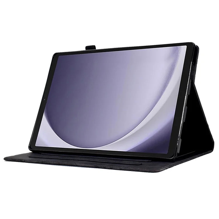 For Samsung Galaxy Tab A9+ Case PU Leather Imprinted Tablet Cover with Card Holder