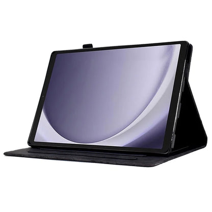 For Samsung Galaxy Tab A9+ Case PU Leather Imprinted Tablet Cover with Card Holder