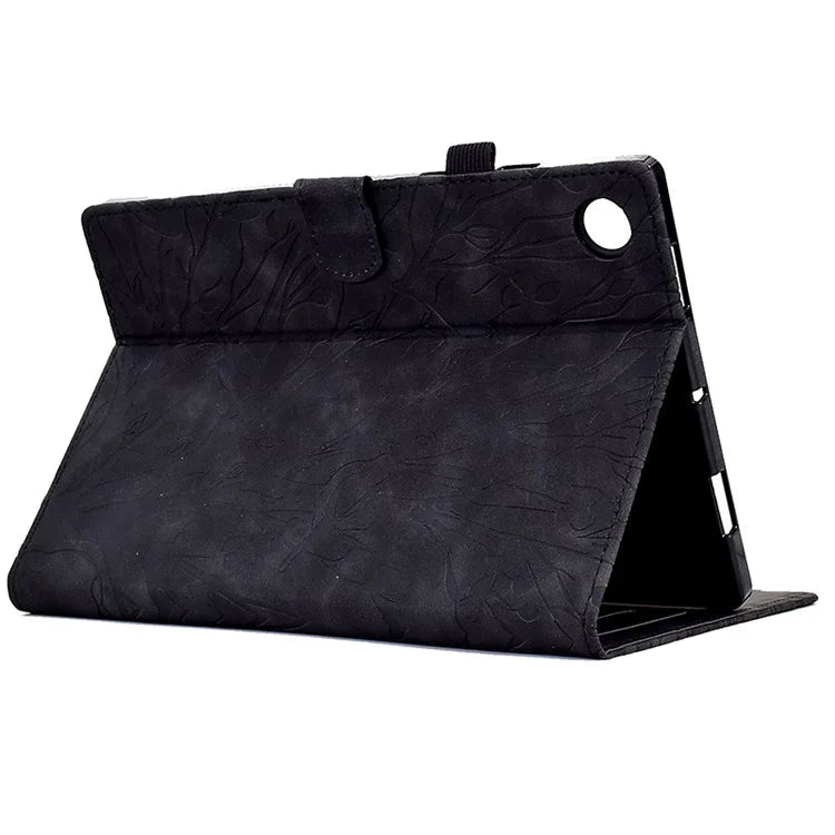 For Samsung Galaxy Tab A9+ Case PU Leather Imprinted Tablet Cover with Card Holder