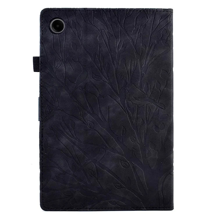 For Samsung Galaxy Tab A9+ Case PU Leather Imprinted Tablet Cover with Card Holder