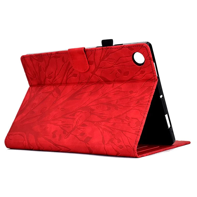 For Samsung Galaxy Tab A9+ Case PU Leather Imprinted Tablet Cover with Card Holder