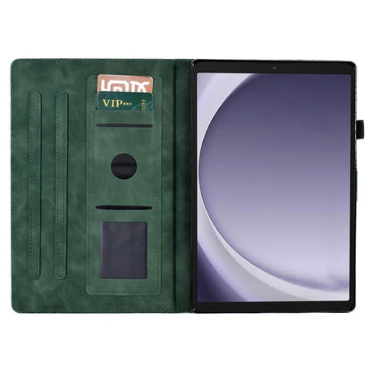 For Samsung Galaxy Tab A9+ Case PU Leather Imprinted Tablet Cover with Card Holder