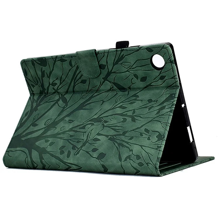 For Samsung Galaxy Tab A9+ Case PU Leather Imprinted Tablet Cover with Card Holder