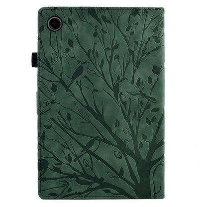 For Samsung Galaxy Tab A9+ Case PU Leather Imprinted Tablet Cover with Card Holder