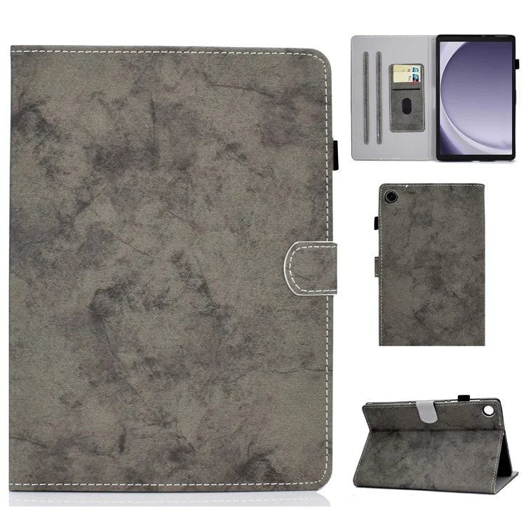 For Samsung Galaxy Tab A9 Leather Case Cloth Texture Card Holder Tablet Cover