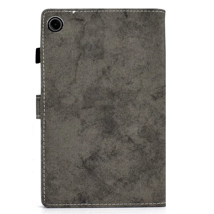 For Samsung Galaxy Tab A9 Leather Case Cloth Texture Card Holder Tablet Cover