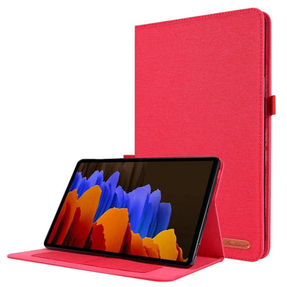 For Samsung Galaxy Tab S9 Ultra Case Cloth Texture Card Holder Tablet Stand Cover