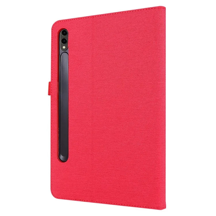 For Samsung Galaxy Tab S9 Ultra Case Cloth Texture Card Holder Tablet Stand Cover