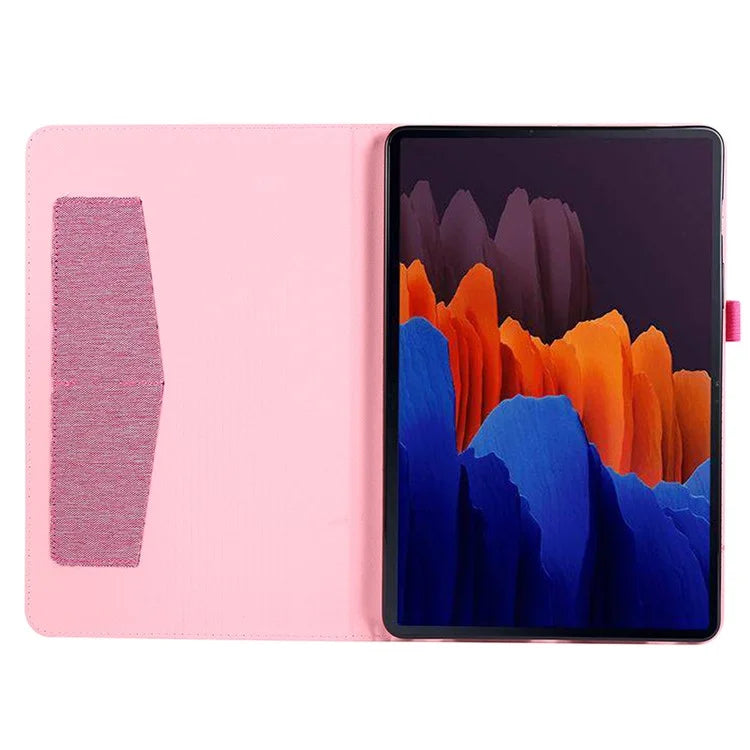 For Samsung Galaxy Tab S9 Ultra Case Cloth Texture Card Holder Tablet Stand Cover