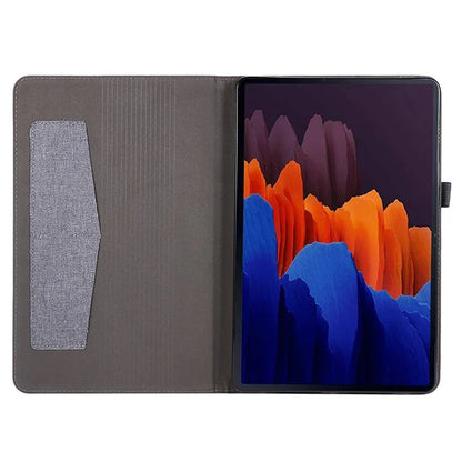 For Samsung Galaxy Tab S9 Ultra Case Cloth Texture Card Holder Tablet Stand Cover