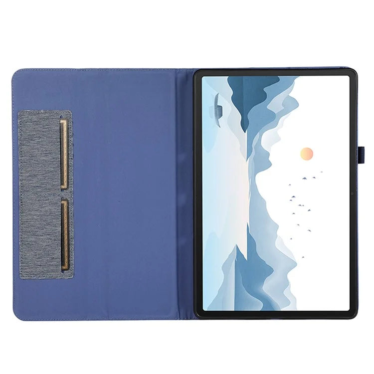 For Lenovo Tab P12 Case Cloth Texture Leather Tablet Cover with Card Holder