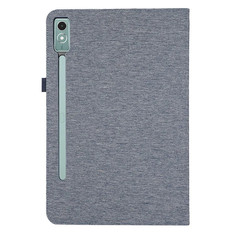 For Lenovo Tab P12 Case Cloth Texture Leather Tablet Cover with Card Holder