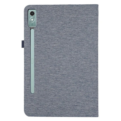 For Lenovo Tab P12 Case Cloth Texture Leather Tablet Cover with Card Holder