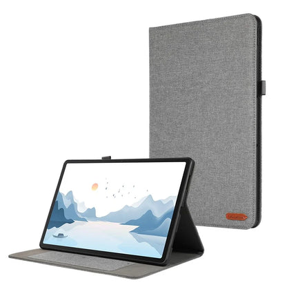 For Lenovo Tab P12 Case Cloth Texture Leather Tablet Cover with Card Holder
