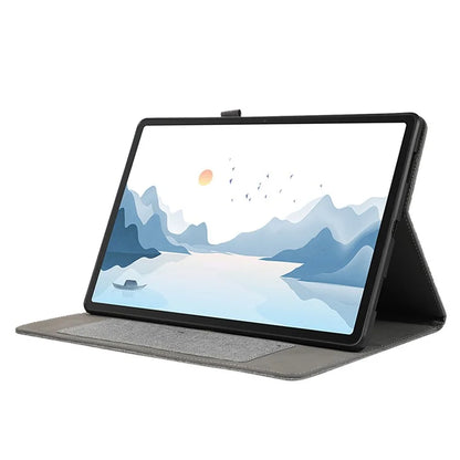 For Lenovo Tab P12 Case Cloth Texture Leather Tablet Cover with Card Holder