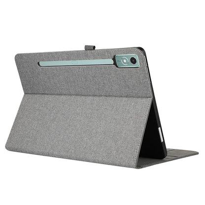 For Lenovo Tab P12 Case Cloth Texture Leather Tablet Cover with Card Holder