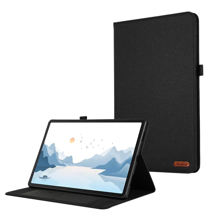 For Lenovo Tab P12 Case Cloth Texture Leather Tablet Cover with Card Holder