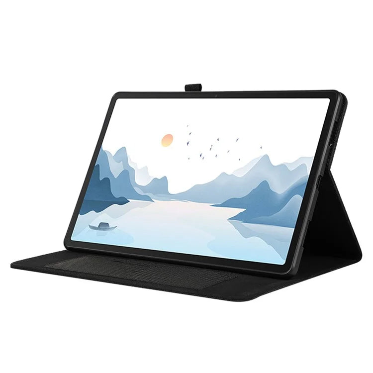 For Lenovo Tab P12 Case Cloth Texture Leather Tablet Cover with Card Holder