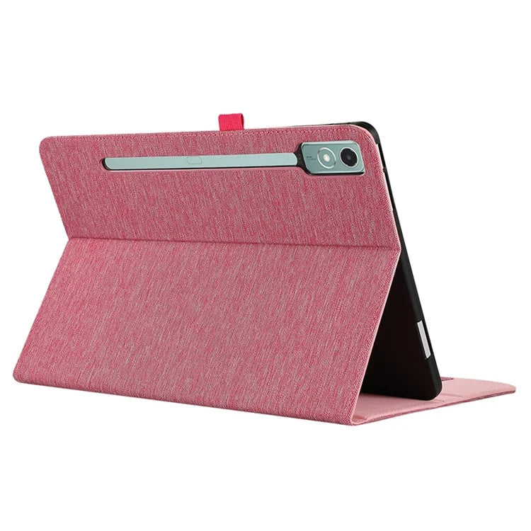 For Lenovo Tab P12 Case Cloth Texture Leather Tablet Cover with Card Holder