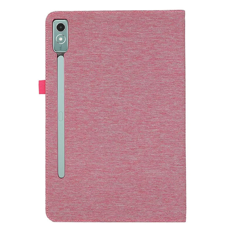 For Lenovo Tab P12 Case Cloth Texture Leather Tablet Cover with Card Holder