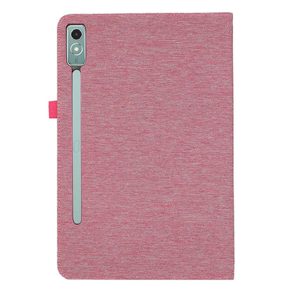 For Lenovo Tab P12 Case Cloth Texture Leather Tablet Cover with Card Holder