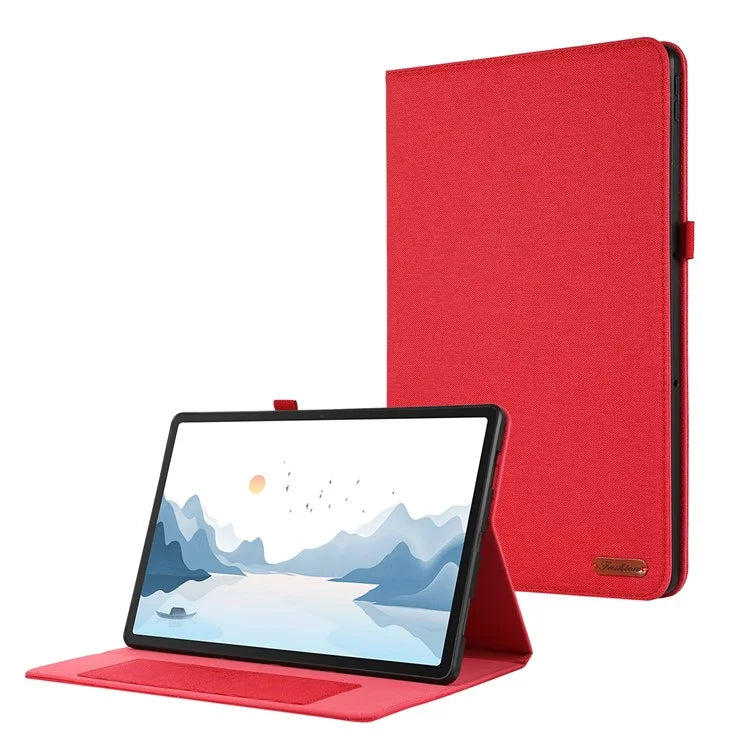 For Lenovo Tab P12 Case Cloth Texture Leather Tablet Cover with Card Holder