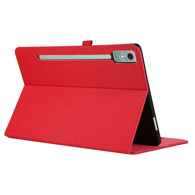 For Lenovo Tab P12 Case Cloth Texture Leather Tablet Cover with Card Holder