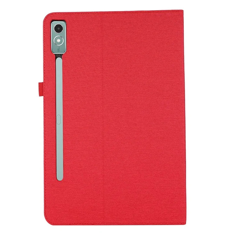 For Lenovo Tab P12 Case Cloth Texture Leather Tablet Cover with Card Holder