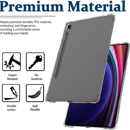 For Samsung Galaxy Tab S9 FE Case TPU Cover HD Transparent Drop Protection Tablet Shell