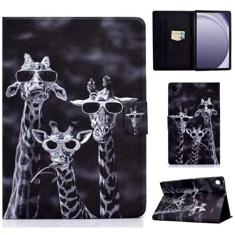 For Samsung Galaxy Tab A9+ Case Pattern Printing PU Leather Tablet Cover
