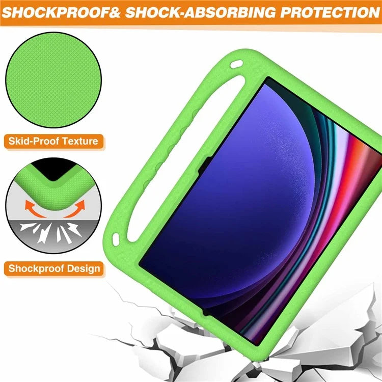 For Samsung Galaxy Tab S9 FE+ Case Hand Grip EVA Tablet Kickstand Cover