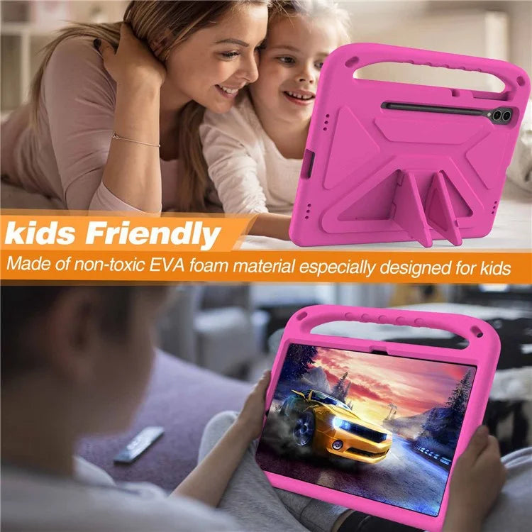 For Samsung Galaxy Tab S9 FE+ Case Hand Grip EVA Tablet Kickstand Cover