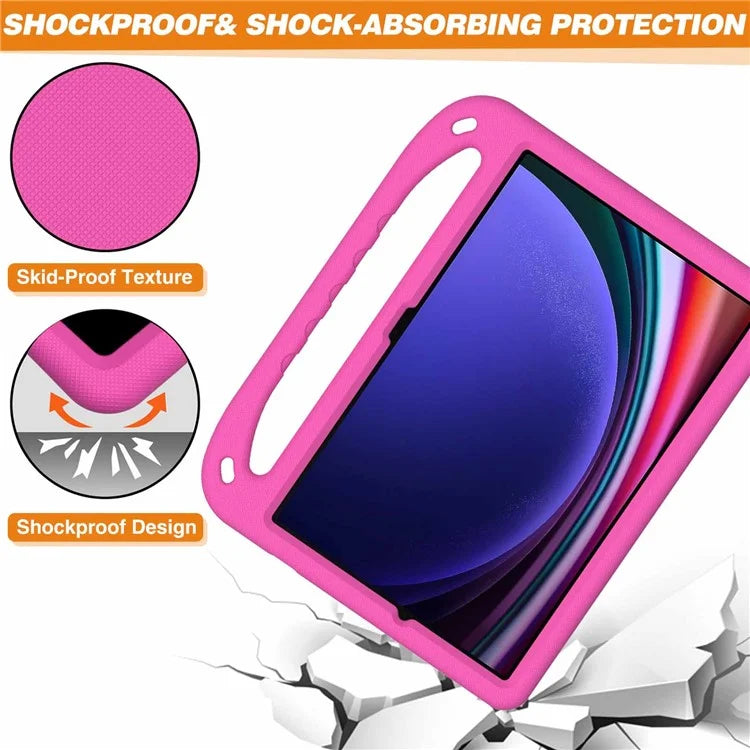 For Samsung Galaxy Tab S9 FE+ Case Hand Grip EVA Tablet Kickstand Cover