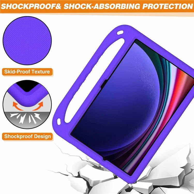 For Samsung Galaxy Tab S9 FE+ Case Hand Grip EVA Tablet Kickstand Cover