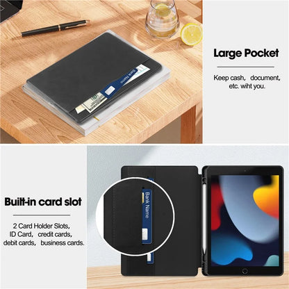 For iPad 10.2 (2019) / (2020) / (2021) Case PU Leather Stand Auto Wake / Sleep Tablet Cover with Card Holder