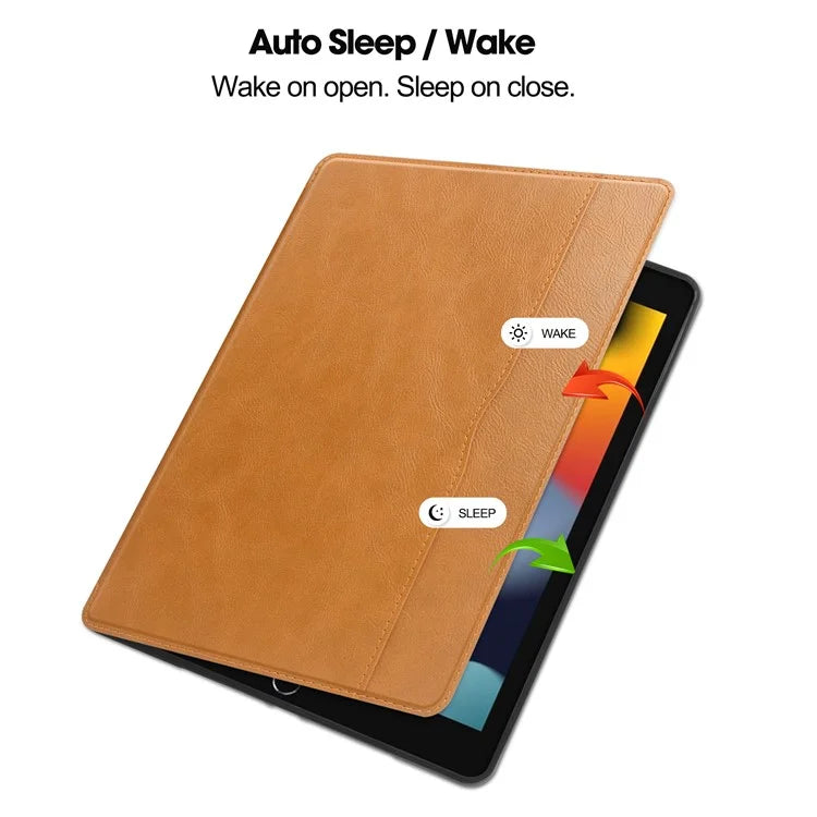 For iPad 10.2 (2019) / (2020) / (2021) Case PU Leather Stand Auto Wake / Sleep Tablet Cover with Card Holder
